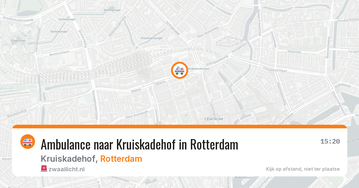 Ambulance naar Kruiskadehof in Rotterdam — 6 aug 2026
