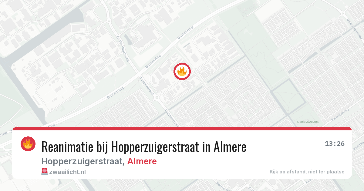 Reanimatie bij Hopperzuigerstraat in Almere — 19 mrt 2026