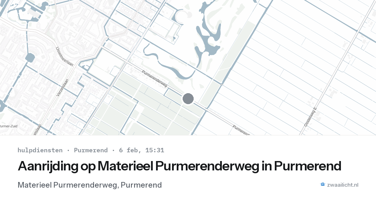 Aanrijding op Materieel Purmerenderweg in Purmerend — 6 feb 2026