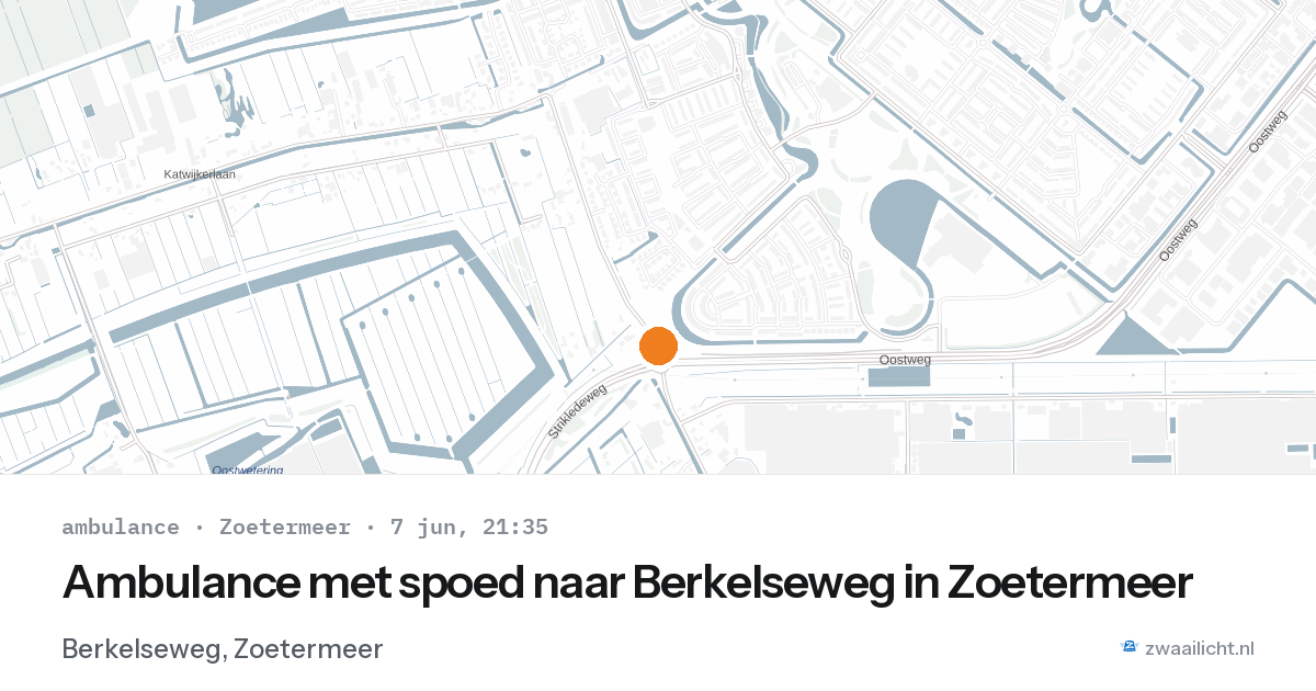 Ambulance met spoed naar Berkelseweg in Zoetermeer — 7 jun 2026
