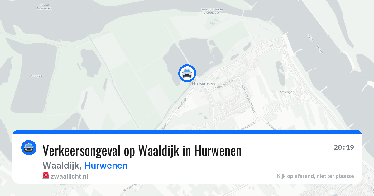 Verkeersongeval op Waaldijk in Hurwenen — 8 jul 2026