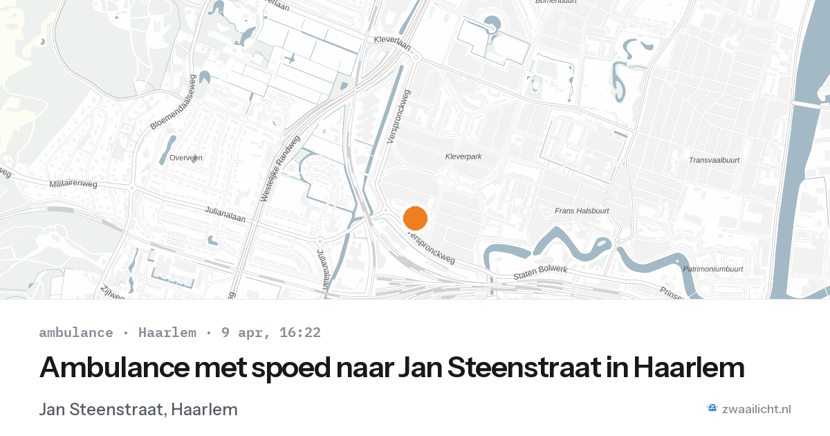 Ambulance met spoed naar Jan Steenstraat in Haarlem — 9 apr 2026