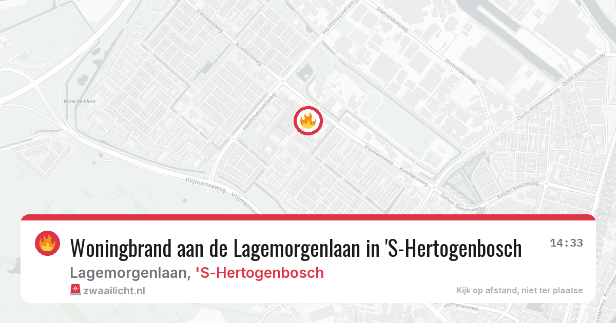 Woningbrand aan de Lagemorgenlaan in 'S-Hertogenbosch — 9 aug 2026