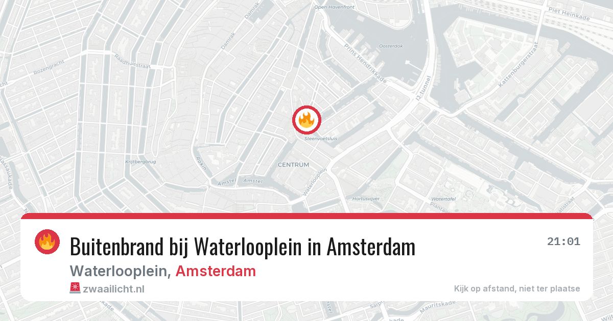 Buitenbrand bij Waterlooplein in Amsterdam — 12 mei 2026