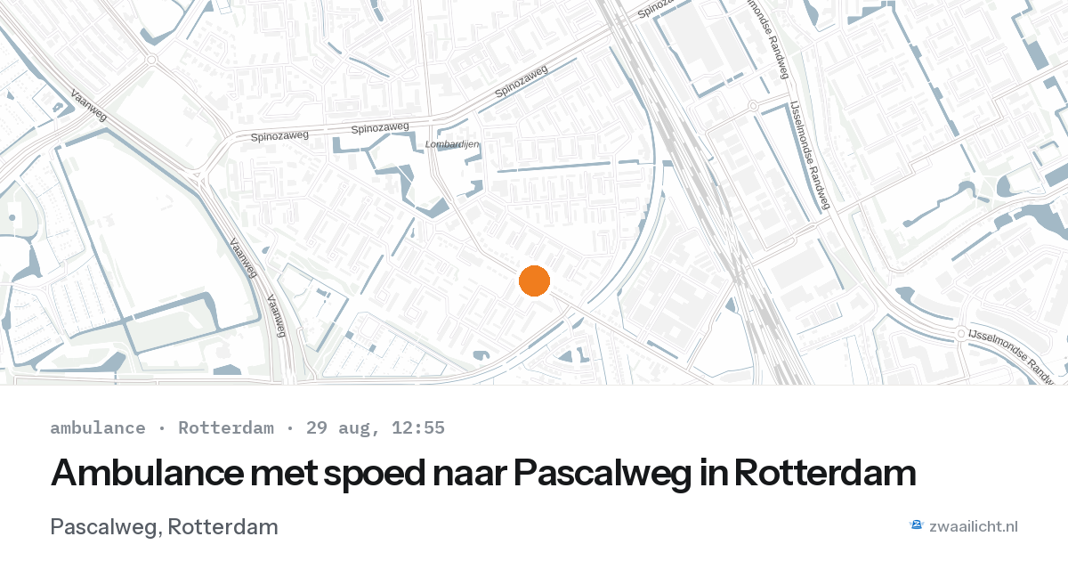 Ambulance met spoed naar Pascalweg in Rotterdam — 29 aug 2026