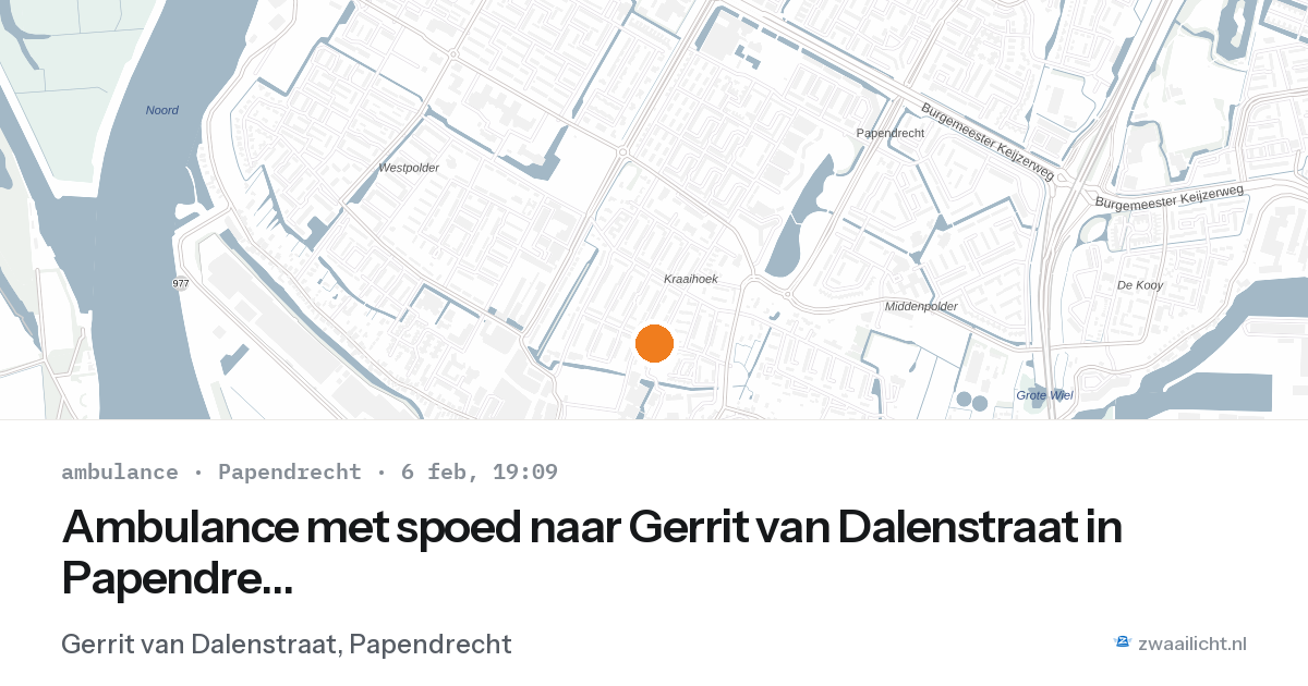 Ambulance met spoed naar Gerrit van Dalenstraat in Papendrecht — 6 feb 2026