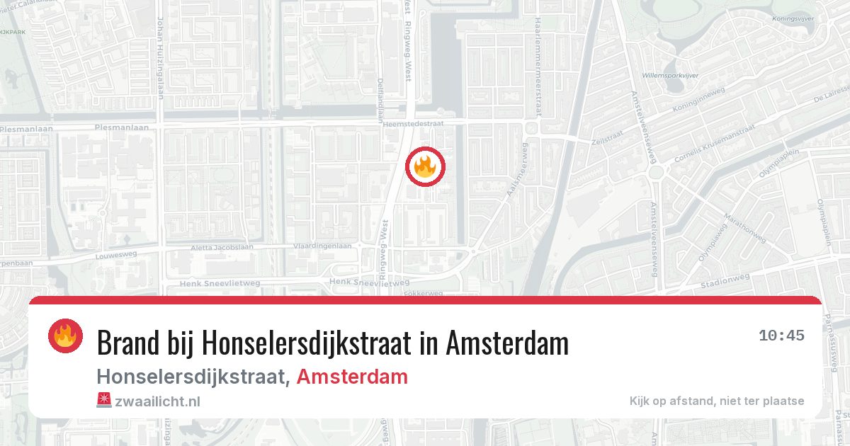 Brand bij Honselersdijkstraat in Amsterdam — 30 jun 2026