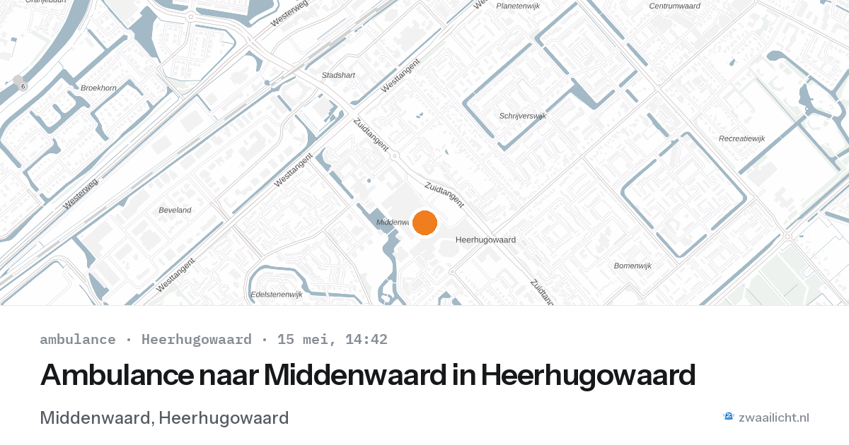 Ambulance naar Middenwaard in Heerhugowaard — 15 mei 2026