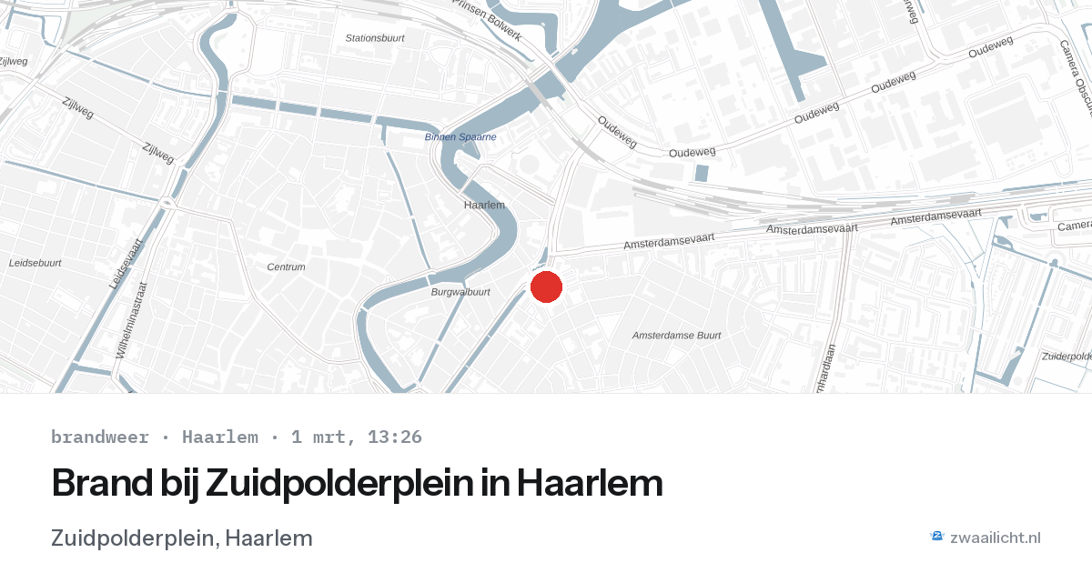 Brand bij Zuidpolderplein in Haarlem — 1 mrt 2026