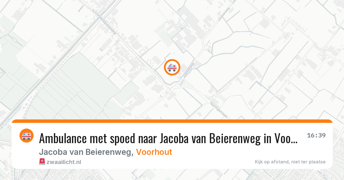 Ambulance met spoed naar Jacoba van Beierenweg in Voorhout — 12 jun 2026