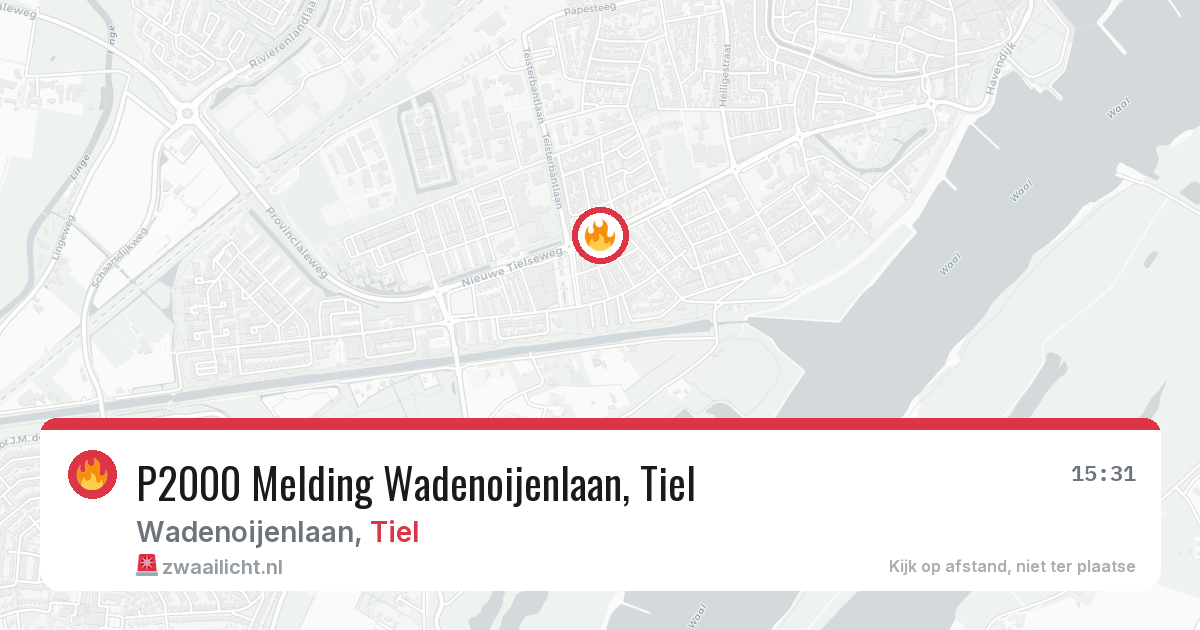 P2000 Melding Wadenoijenlaan, Tiel — 26 jun 2026