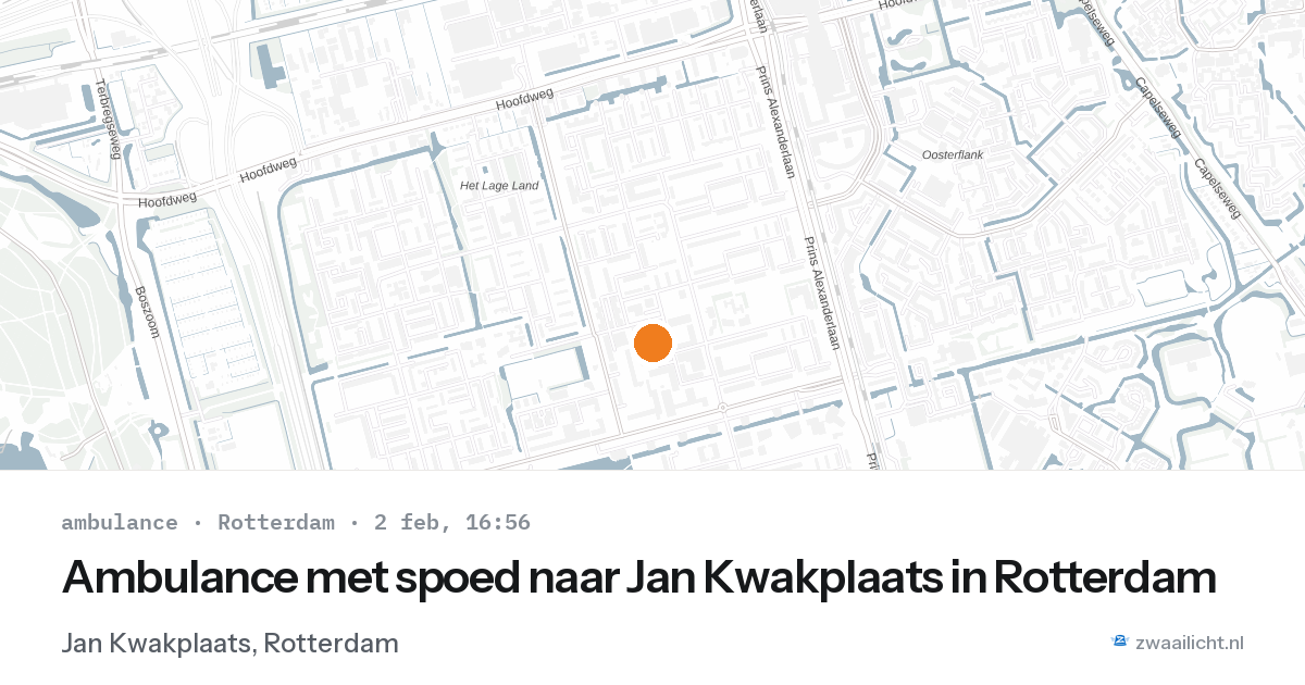 Ambulance met spoed naar Jan Kwakplaats in Rotterdam — 2 feb 2026