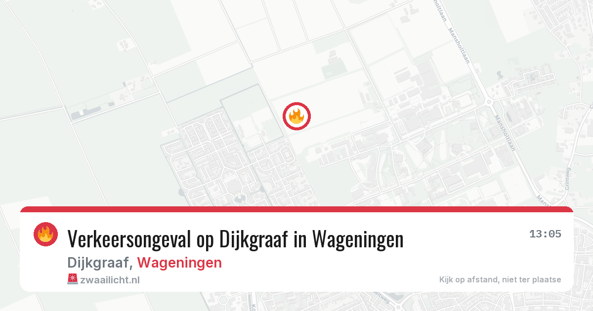 Verkeersongeval op Dijkgraaf in Wageningen — 5 jul 2026