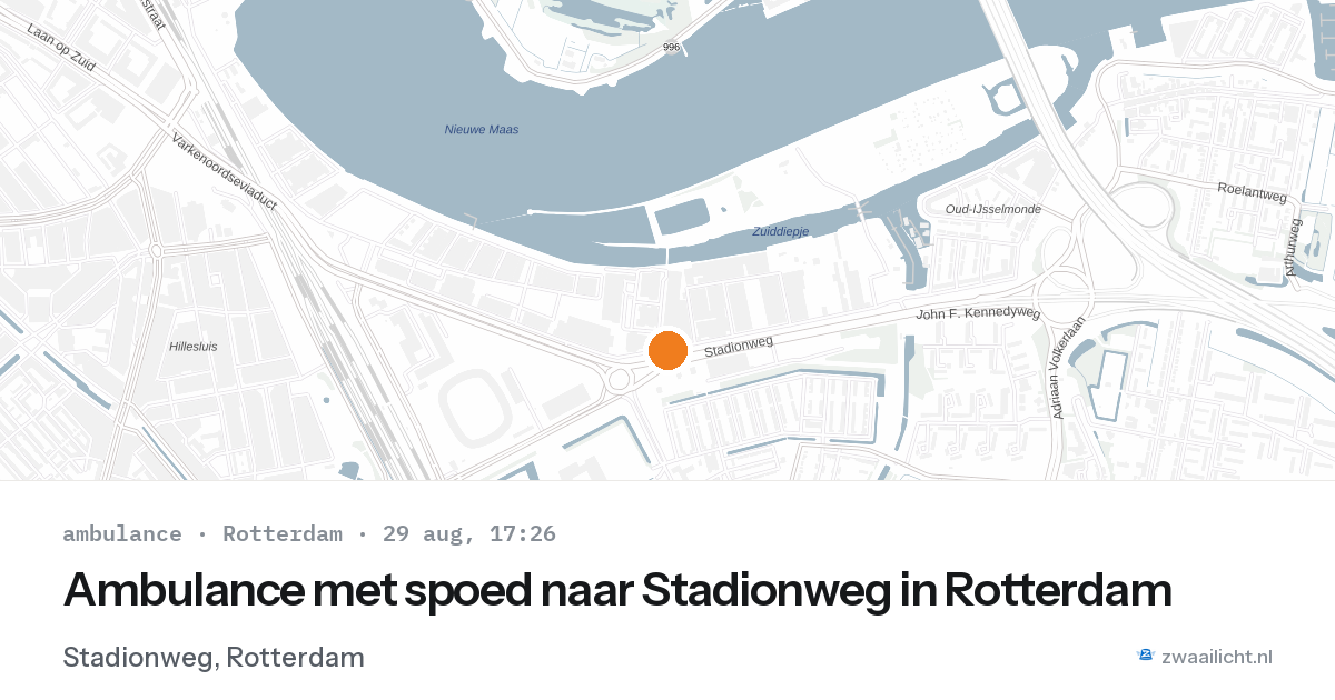 Ambulance met spoed naar Stadionweg in Rotterdam — 29 aug 2026