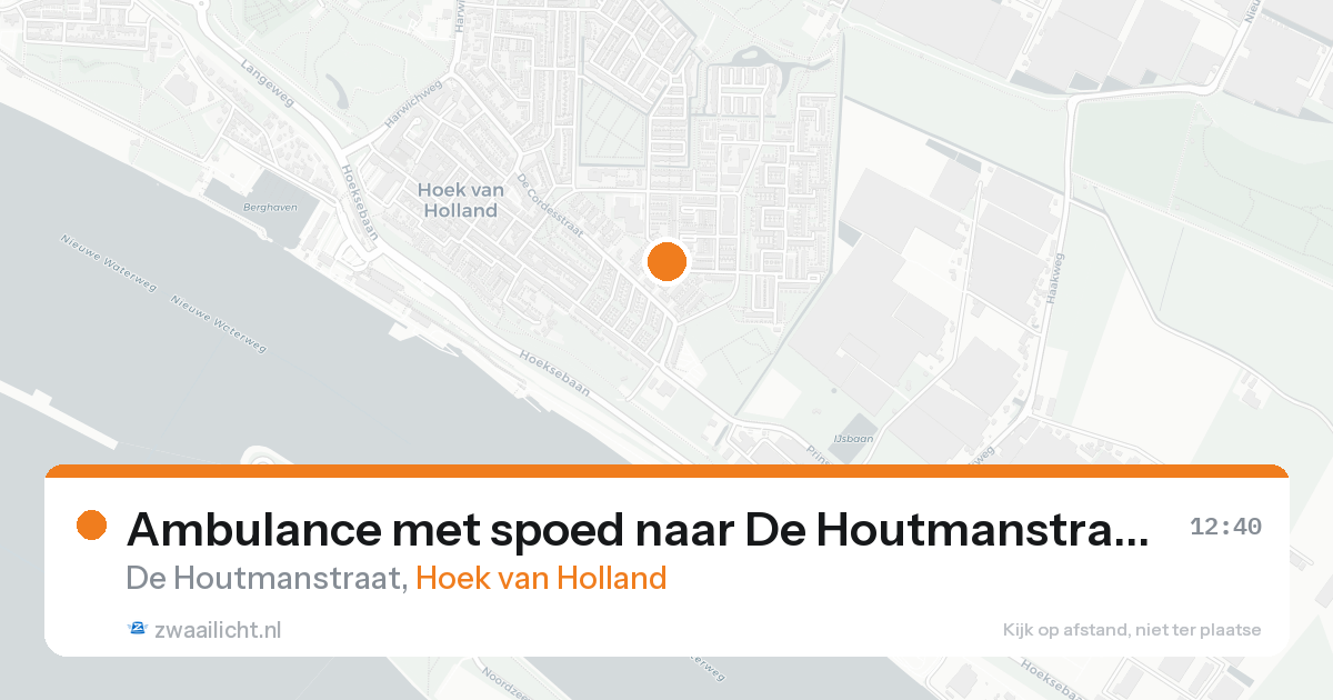 Ambulance met spoed naar De Houtmanstraat in Hoek van Holland — 15 aug 2026