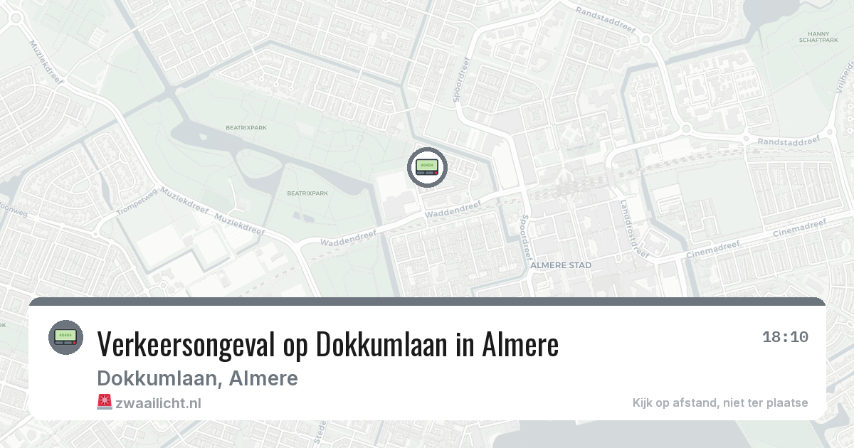 Verkeersongeval op Dokkumlaan in Almere — 22 feb 2026