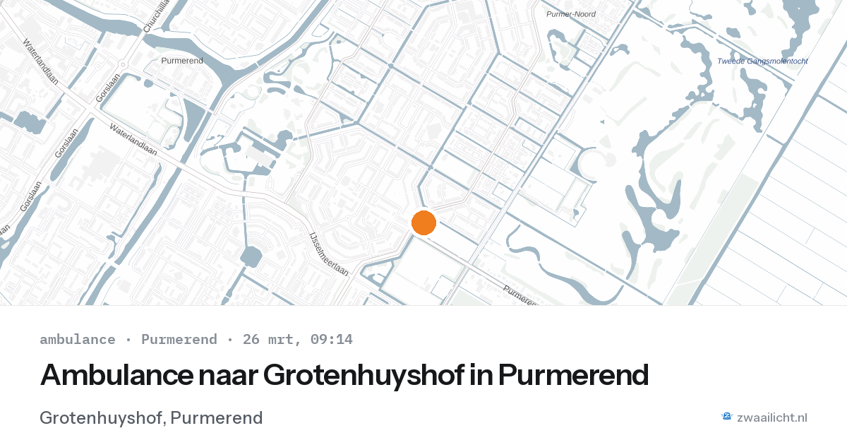 Ambulance naar Grotenhuyshof in Purmerend — 26 mrt 2026
