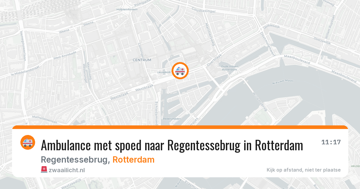 Ambulance met spoed naar Regentessebrug in Rotterdam — 26 mei 2026