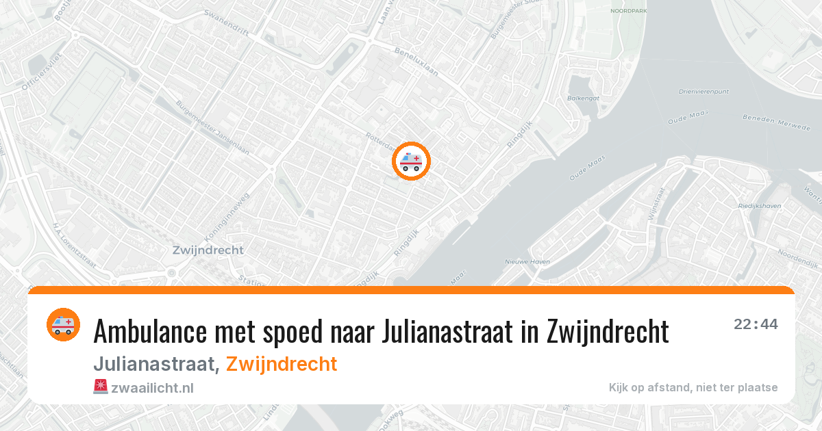 Ambulance met spoed naar Julianastraat in Zwijndrecht — 13 mei 2026