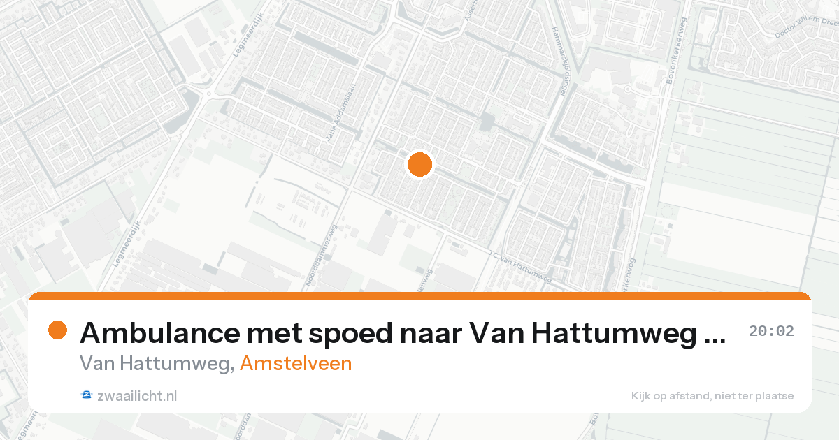 Ambulance met spoed naar Van Hattumweg in Amstelveen — 23 aug 2026