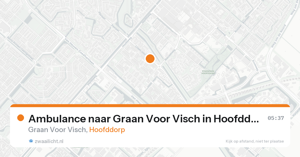 Ambulance naar Graan Voor Visch in Hoofddorp — 25 mei 2026