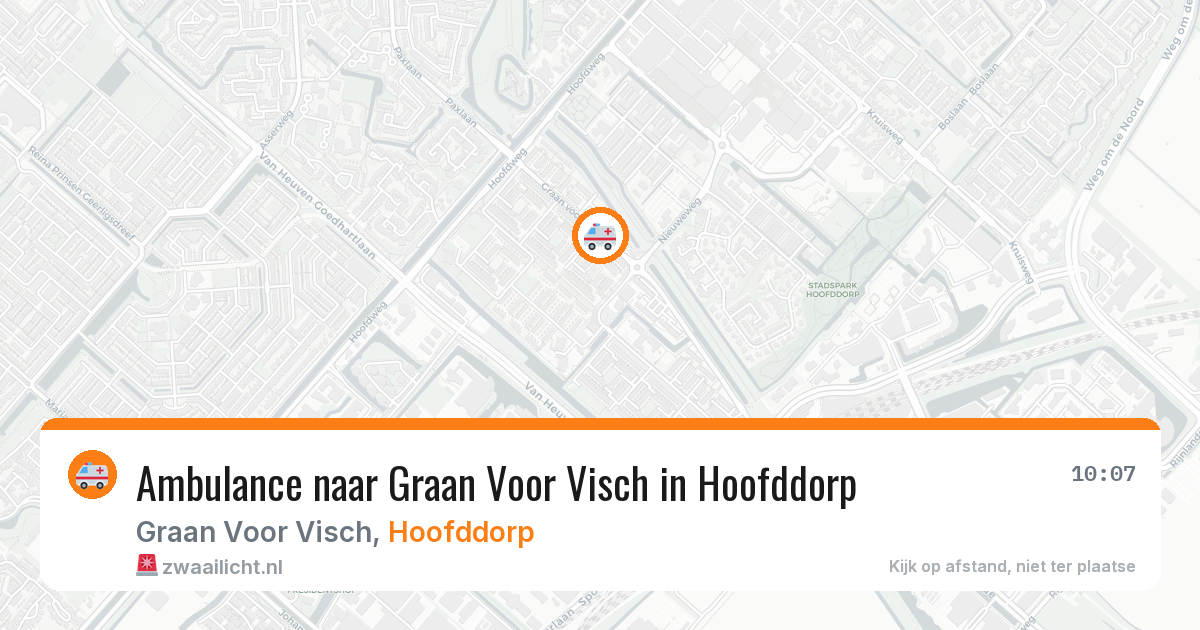 Ambulance naar Graan Voor Visch in Hoofddorp — 26 jun 2026