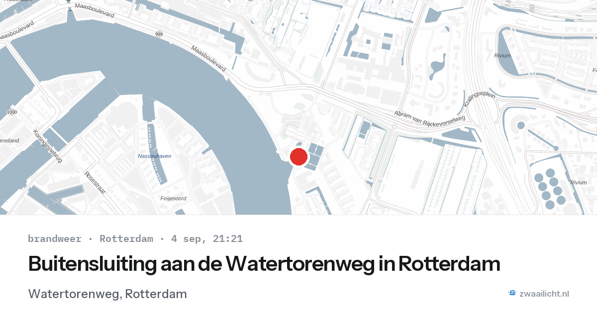 Buitensluiting aan de Watertorenweg in Rotterdam — 4 sep 2026