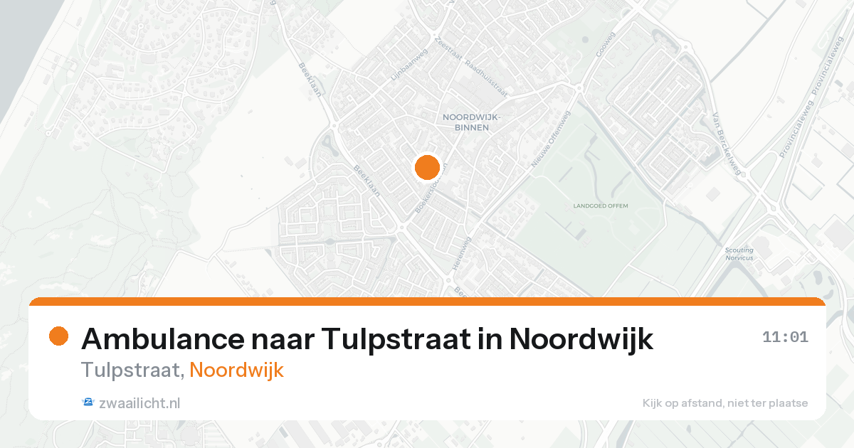 Ambulance naar Tulpstraat in Noordwijk — 23 aug 2026