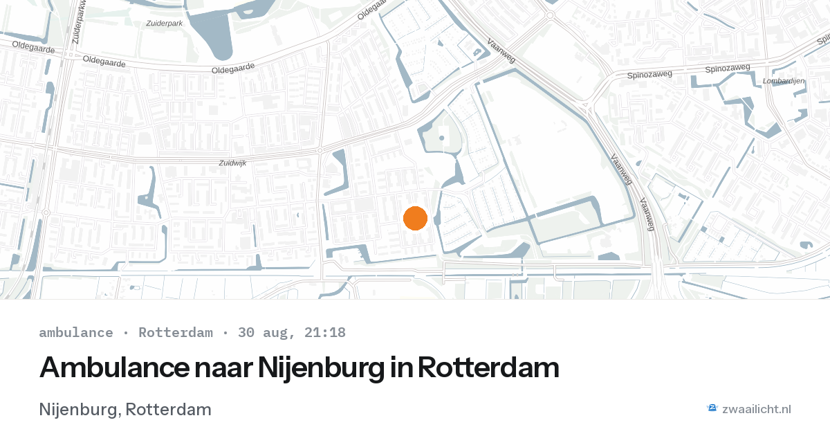 Ambulance naar Nijenburg in Rotterdam — 30 aug 2026