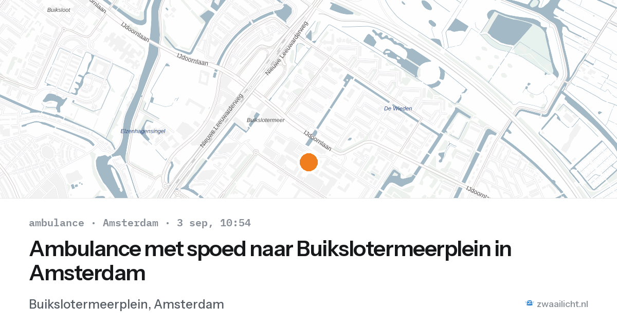 Ambulance met spoed naar Buikslotermeerplein in Amsterdam — 3 sep 2026