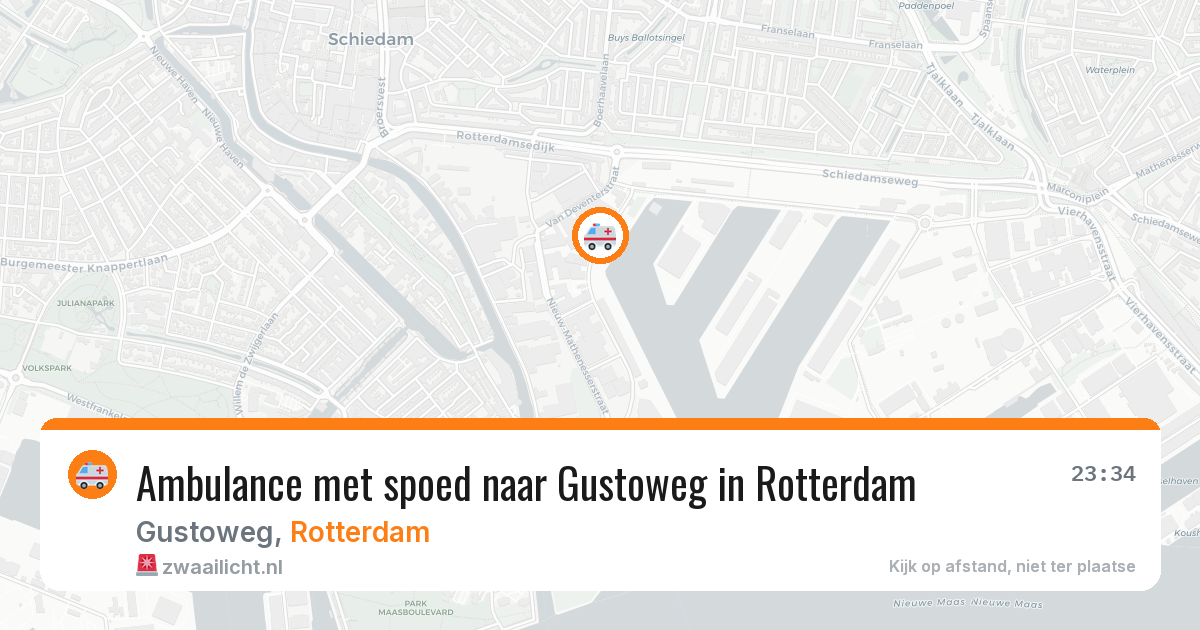 Ambulance met spoed naar Gustoweg in Rotterdam — 6 jun 2026