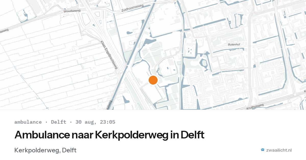 Ambulance naar Kerkpolderweg in Delft — 30 aug 2026