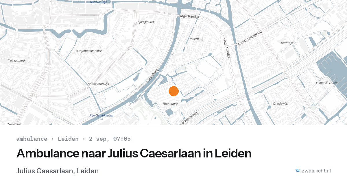 Ambulance naar Julius Caesarlaan in Leiden — 2 sep 2026