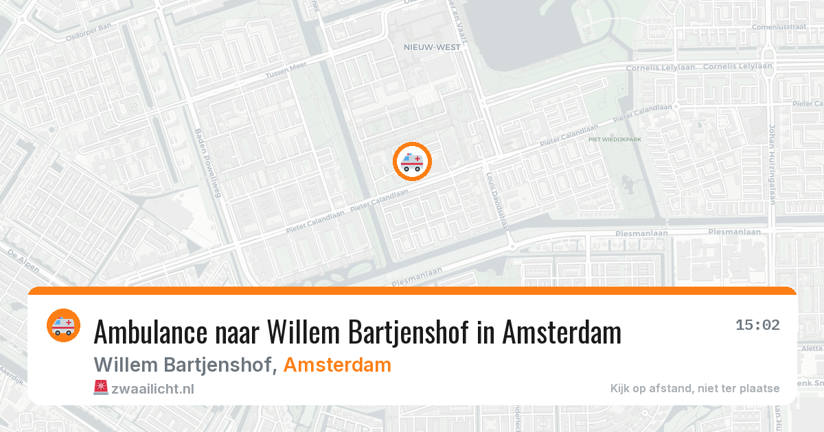 Ambulance naar Willem Bartjenshof in Amsterdam — 1 aug 2026