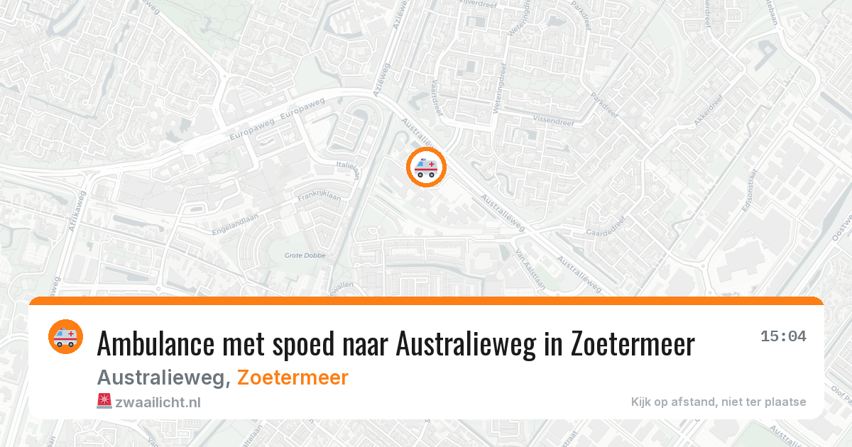 Ambulance met spoed naar Australieweg in Zoetermeer — 1 aug 2026