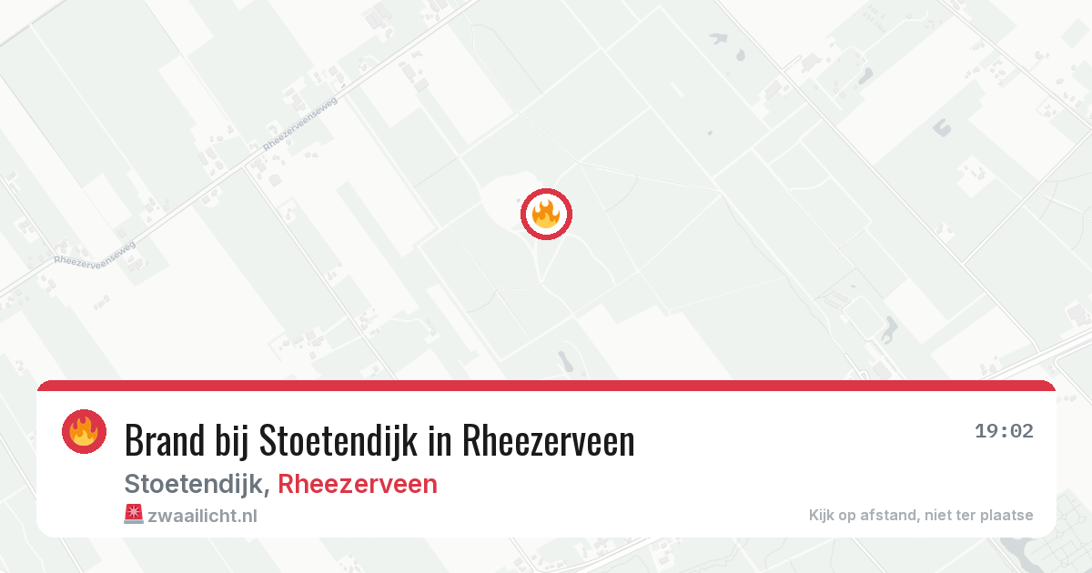 Brand bij Stoetendijk in Rheezerveen — 13 aug 2026