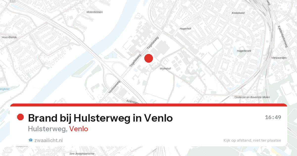 Brand bij Hulsterweg in Venlo — 10 aug 2026