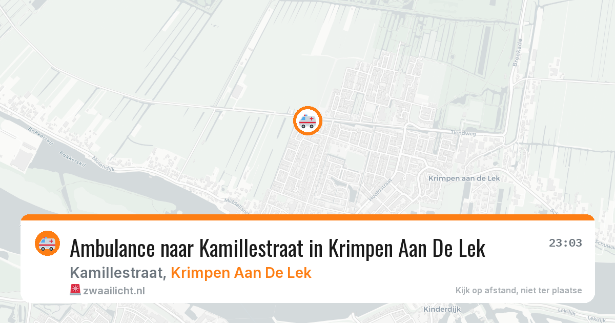 Ambulance naar Kamillestraat in Krimpen Aan De Lek — 4 aug 2026