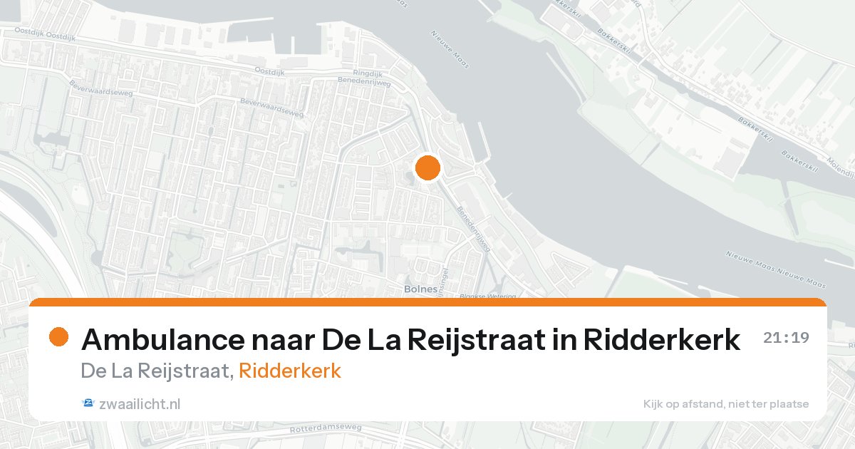 Ambulance naar De La Reijstraat in Ridderkerk — 29 mei 2026