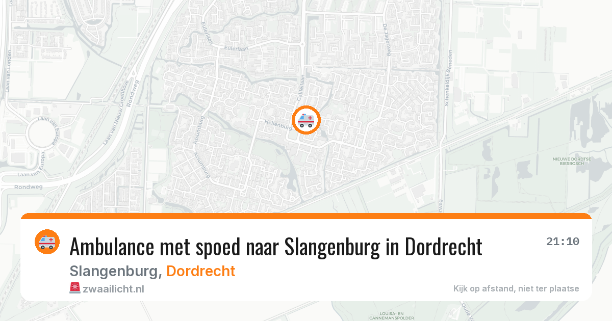 Ambulance met spoed naar Slangenburg in Dordrecht — 6 jul 2026