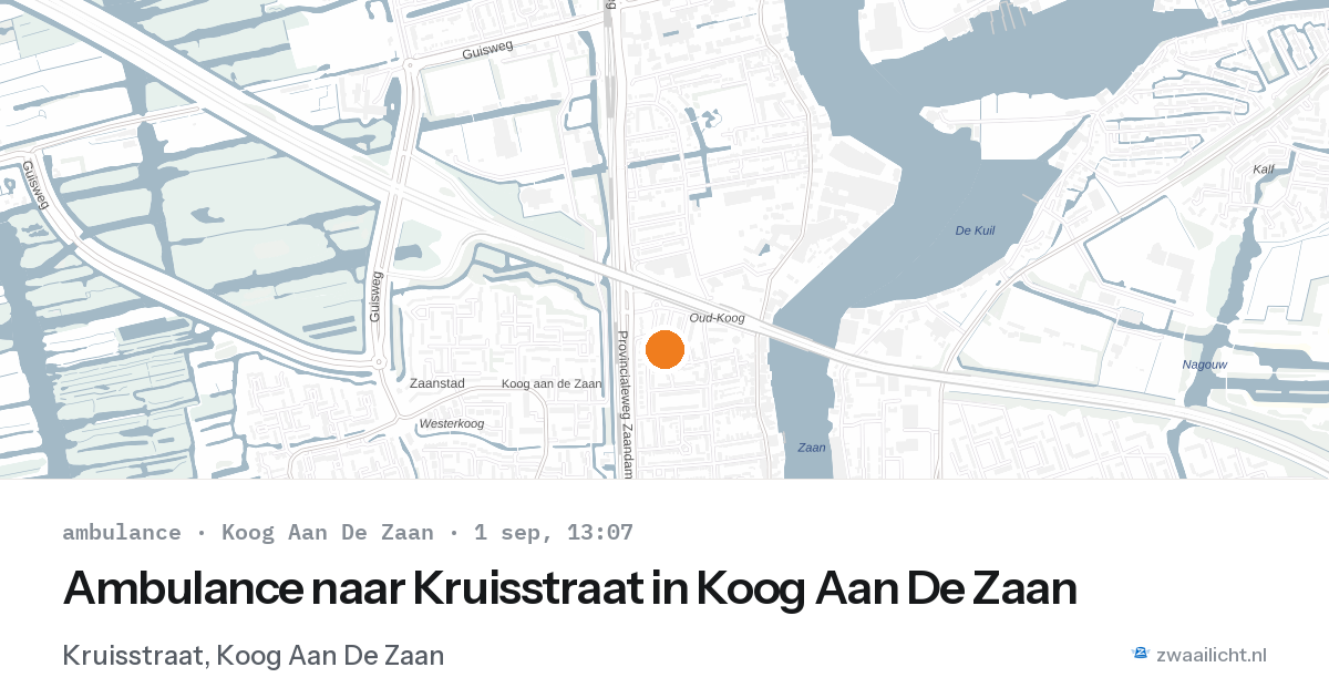 Ambulance naar Kruisstraat in Koog Aan De Zaan — 1 sep 2026