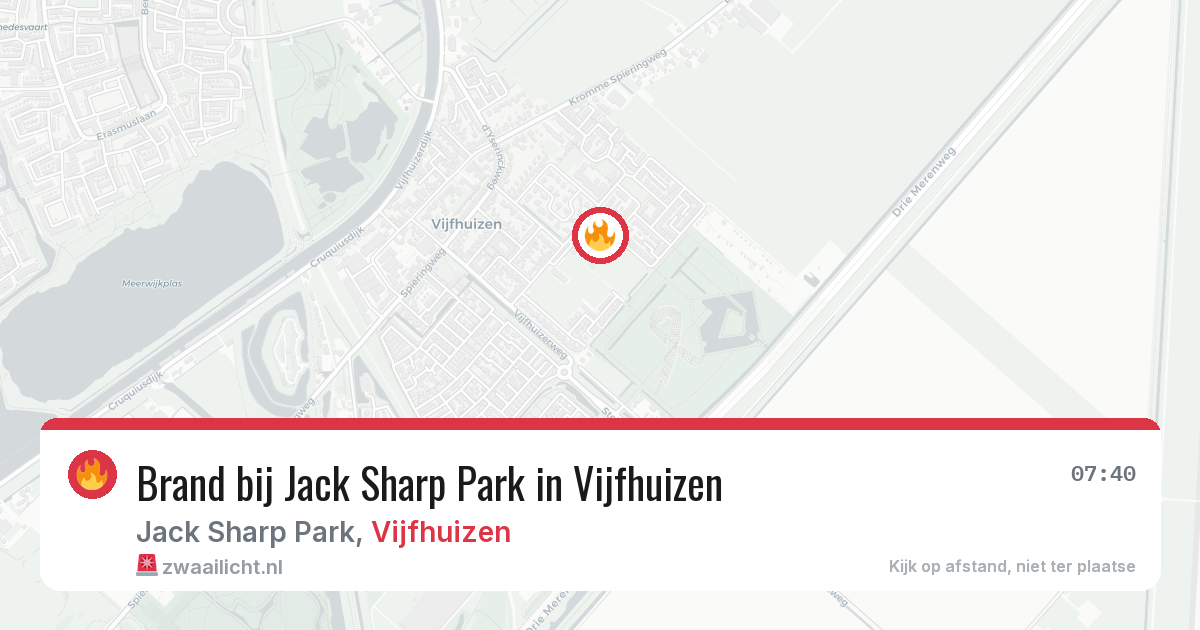 Brand bij Jack Sharp Park in Vijfhuizen — 6 apr 2026