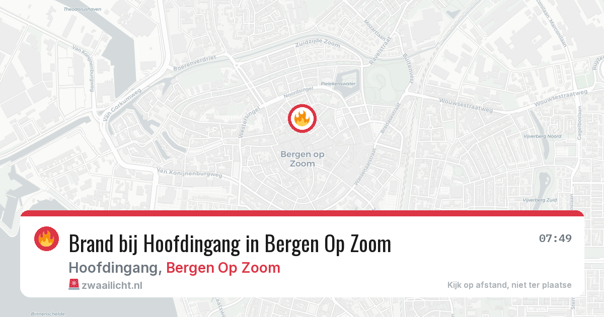 Brand bij Hoofdingang in Bergen Op Zoom — 5 aug 2026