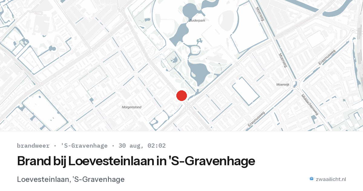 Brand bij Loevesteinlaan in 'S-Gravenhage — 30 aug 2026
