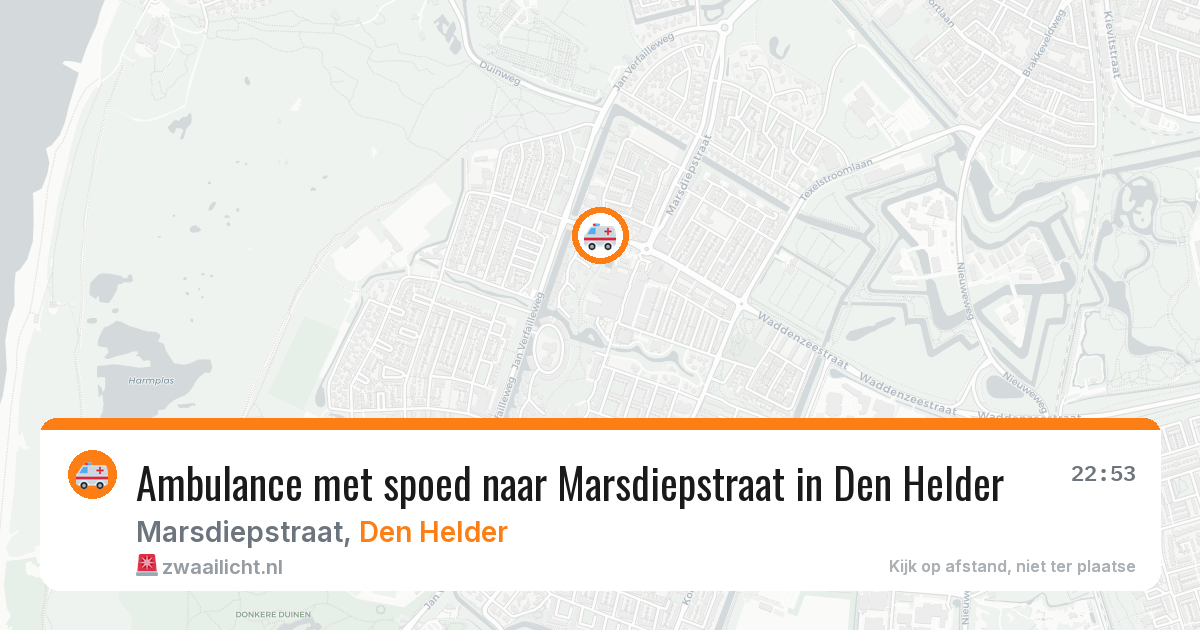 Ambulance met spoed naar Marsdiepstraat in Den Helder — 23 apr 2026