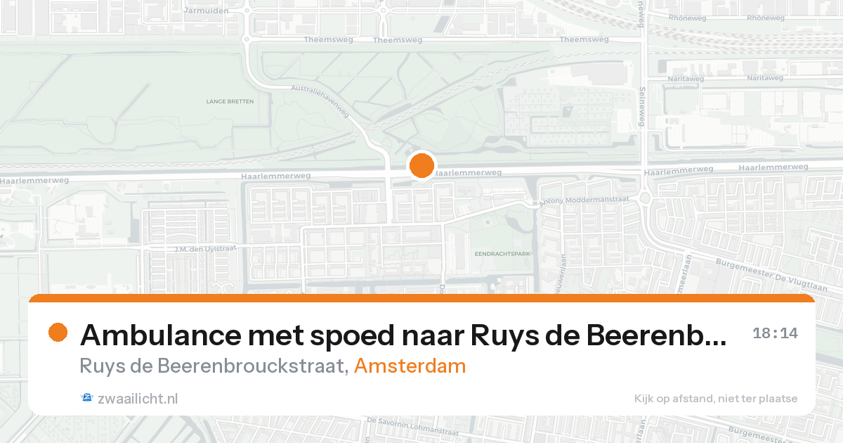 Ambulance met spoed naar Ruys de Beerenbrouckstraat in Amsterdam — 25 aug 2026