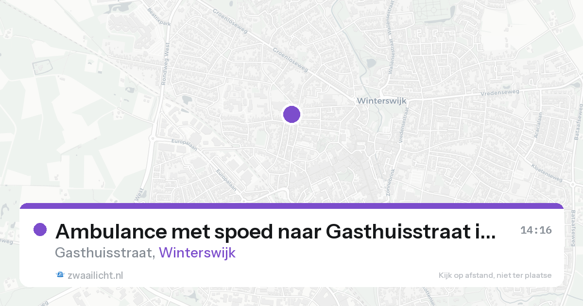 Ambulance met spoed naar Gasthuisstraat in Winterswijk — 18 aug 2026