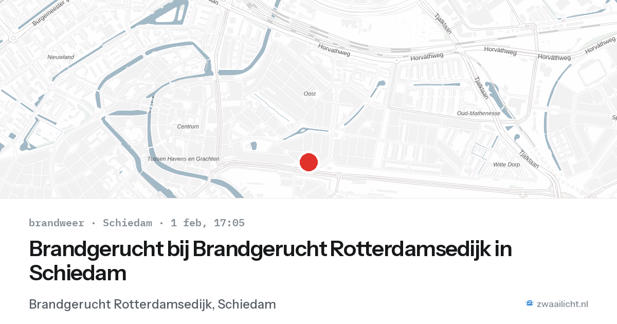 Brandgerucht bij Brandgerucht Rotterdamsedijk in Schiedam — 1 feb 2026