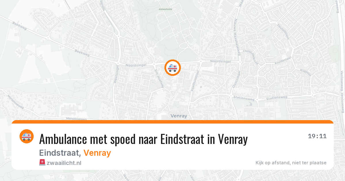 Ambulance met spoed naar Eindstraat in Venray — 10 jul 2026