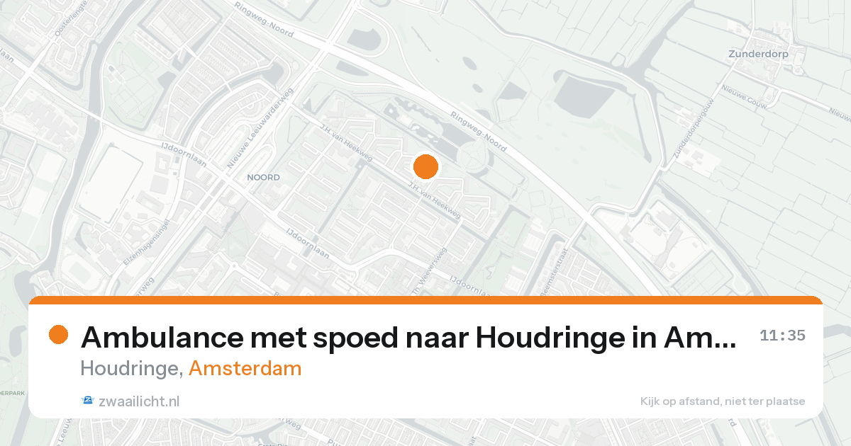 Ambulance met spoed naar Houdringe in Amsterdam — 17 aug 2026